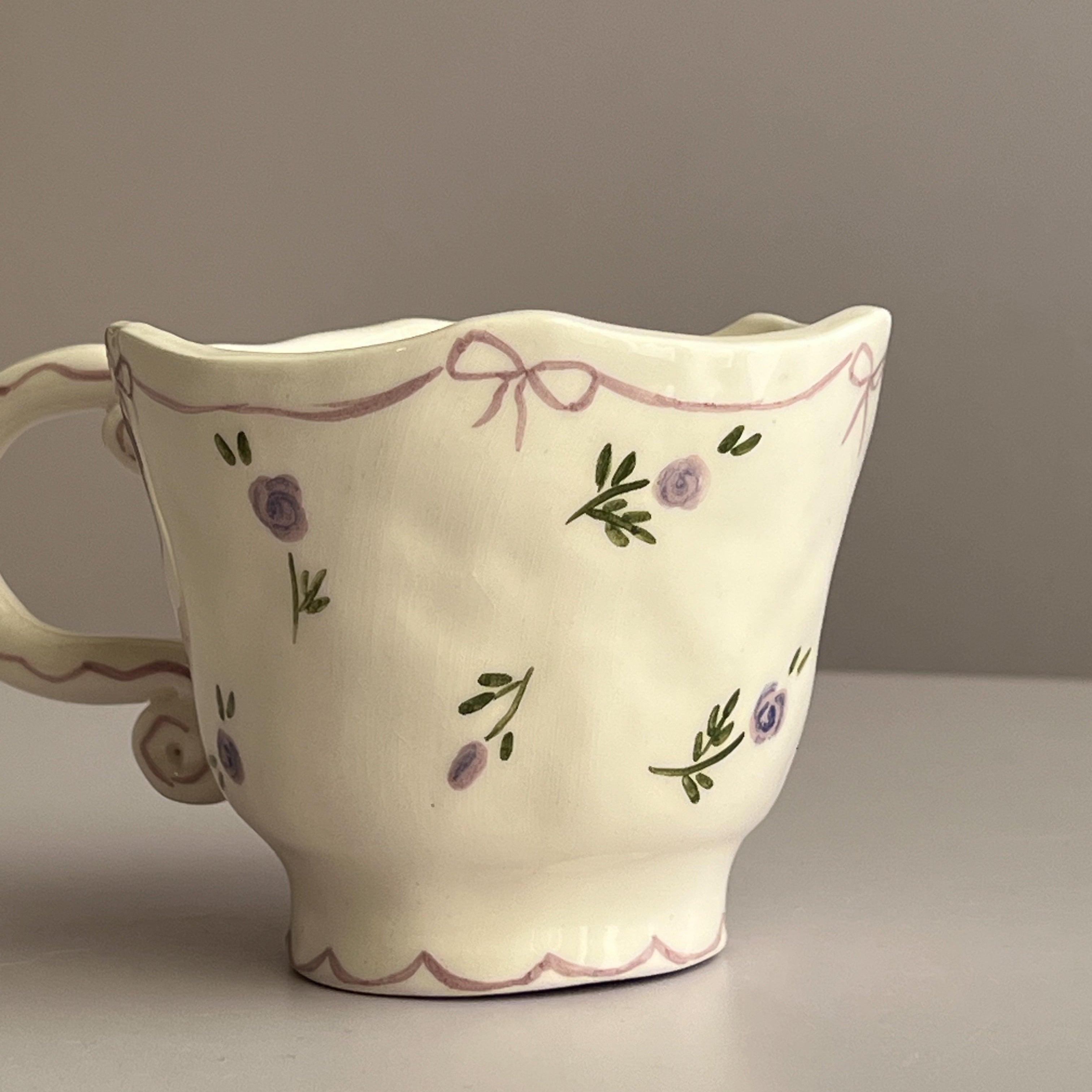Lavender Roses Vintage Cup