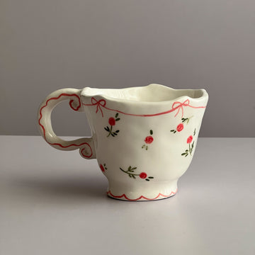Pink Roses Vintage Cup