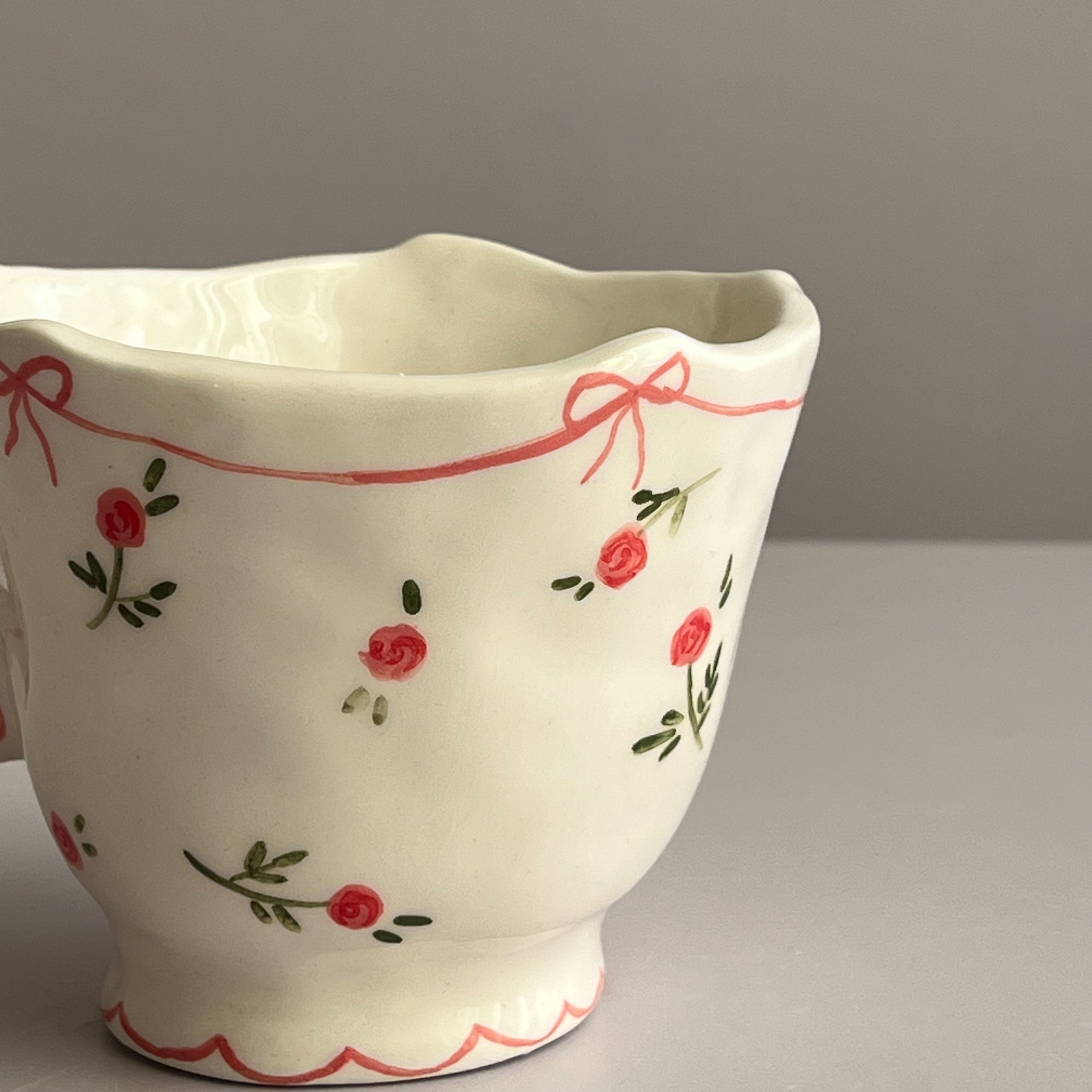 Pink Roses Vintage Cup