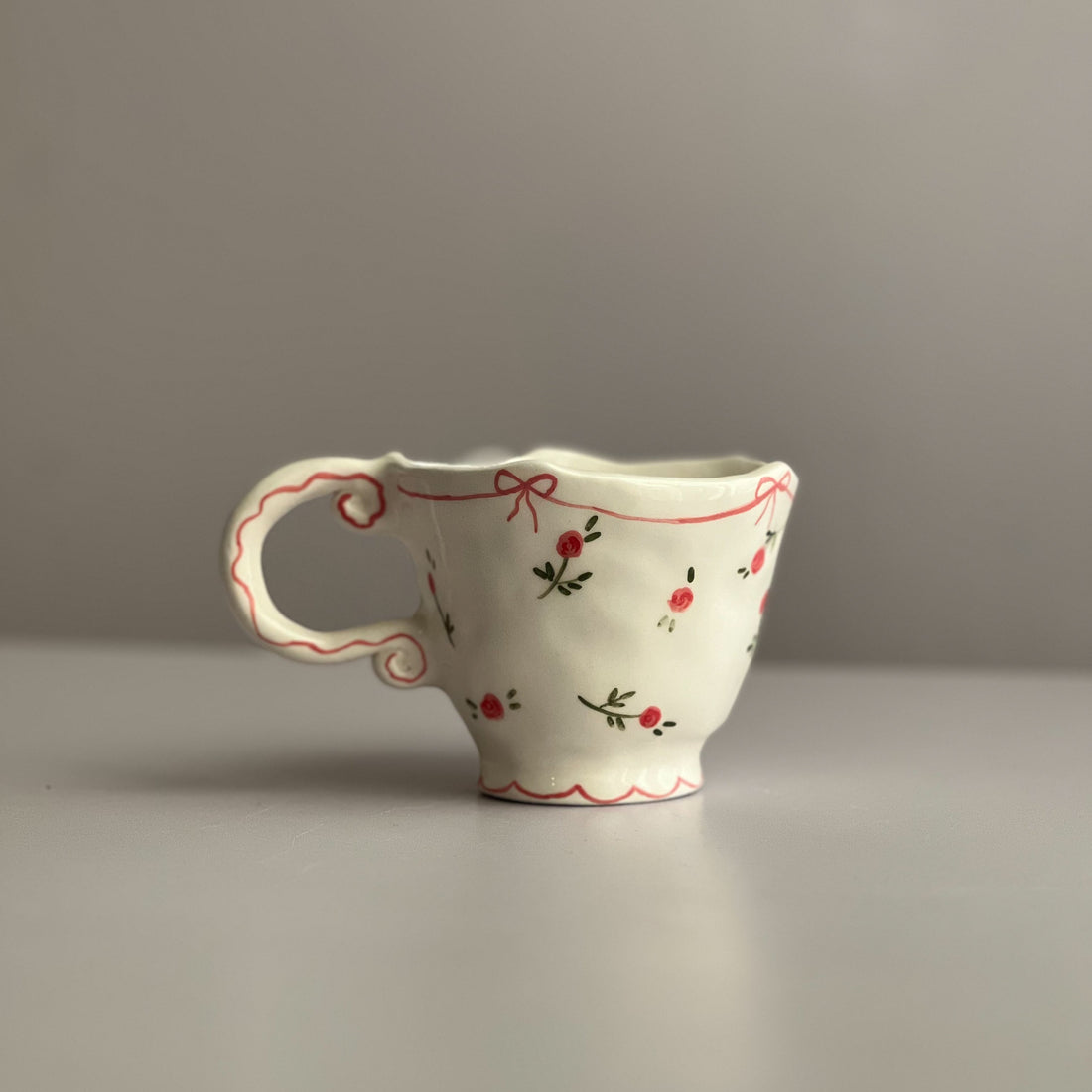 Pink Roses Vintage Cup
