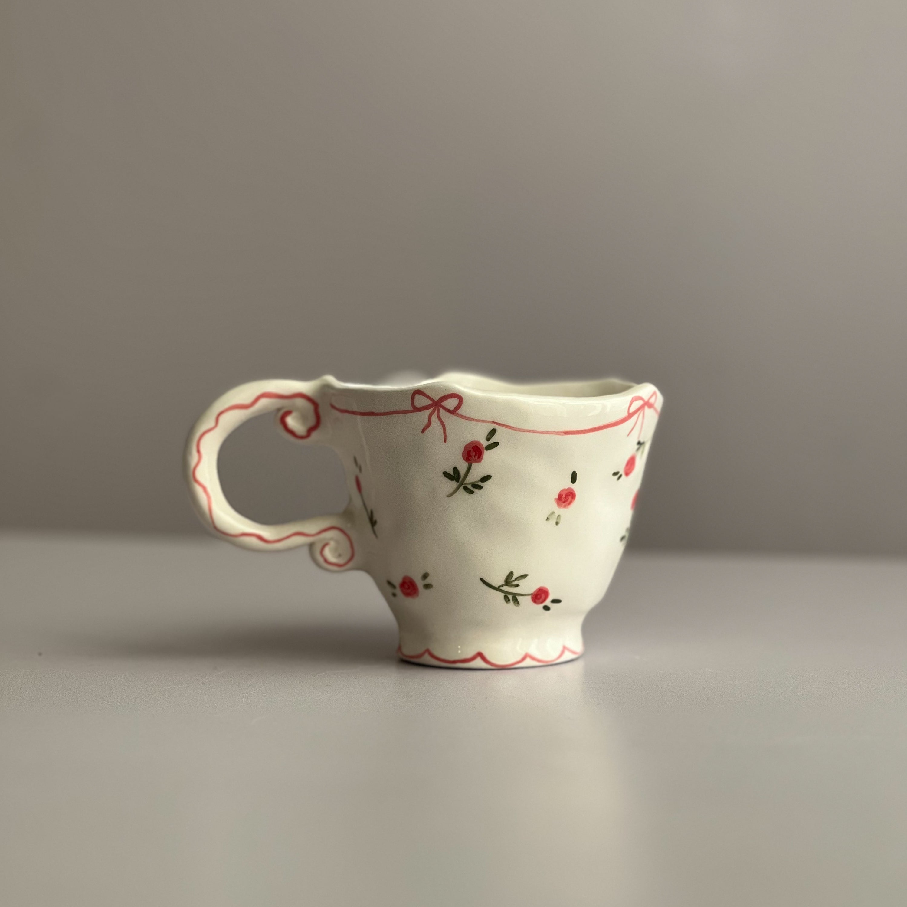 Pink Roses Vintage Cup