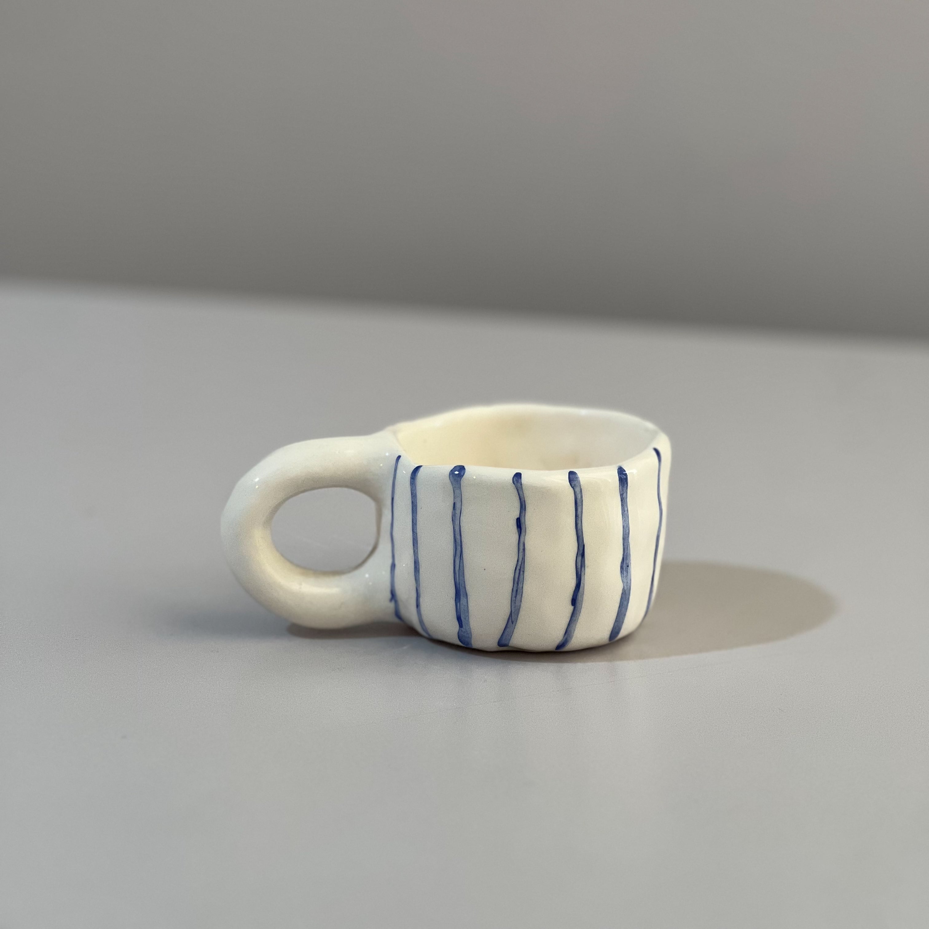 Blue Stripes Coffee Cup