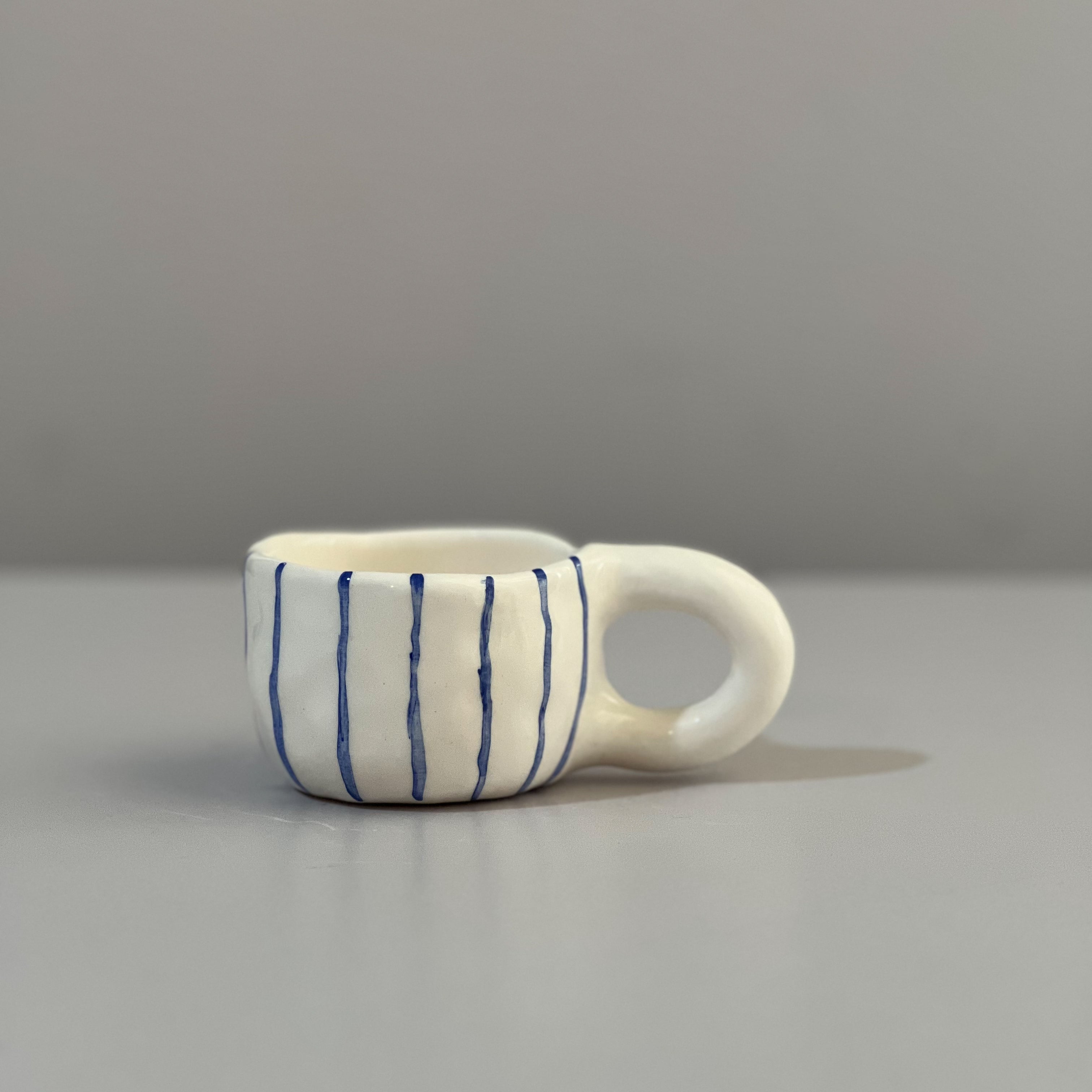 Blue Stripes Coffee Cup