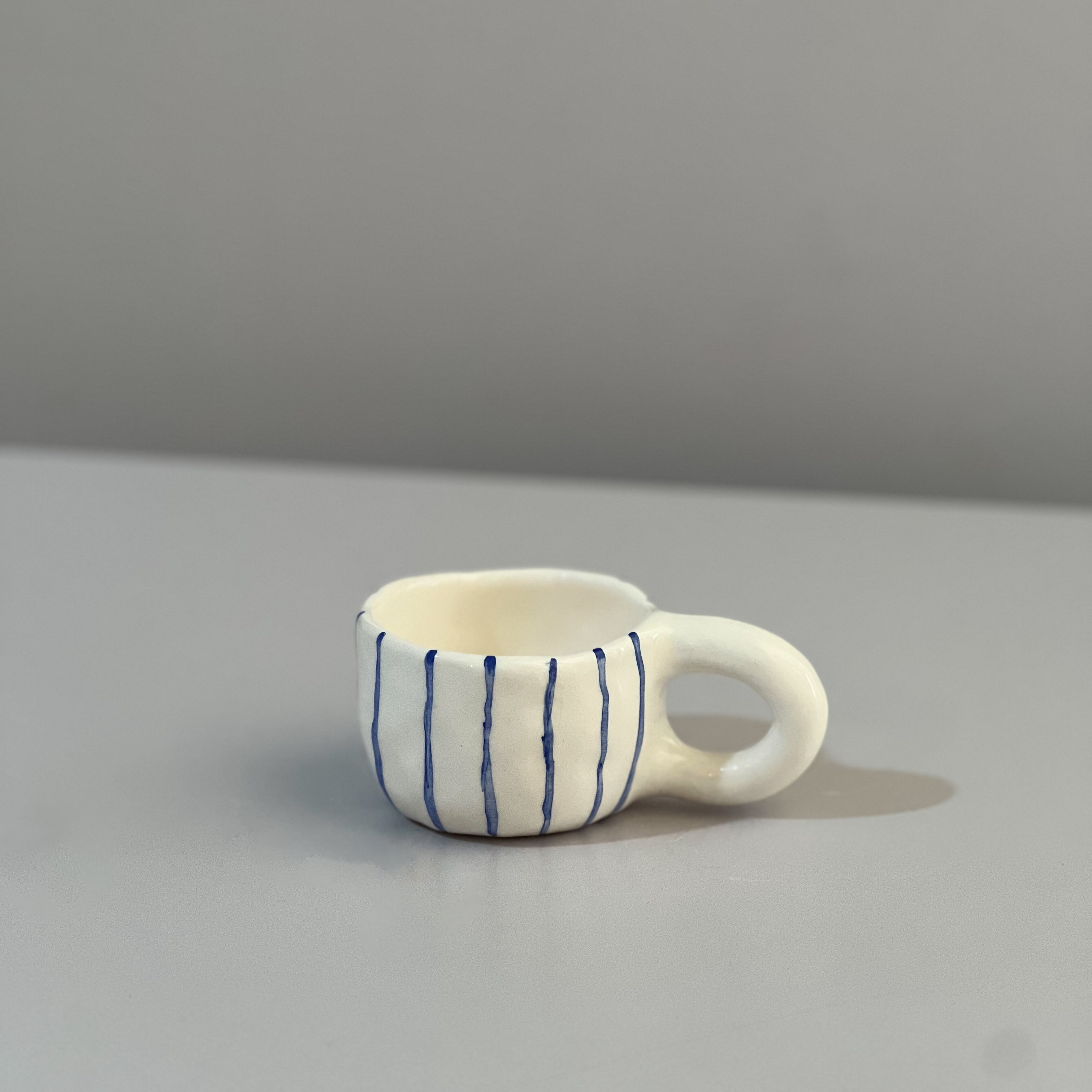 Blue Stripes Coffee Cup