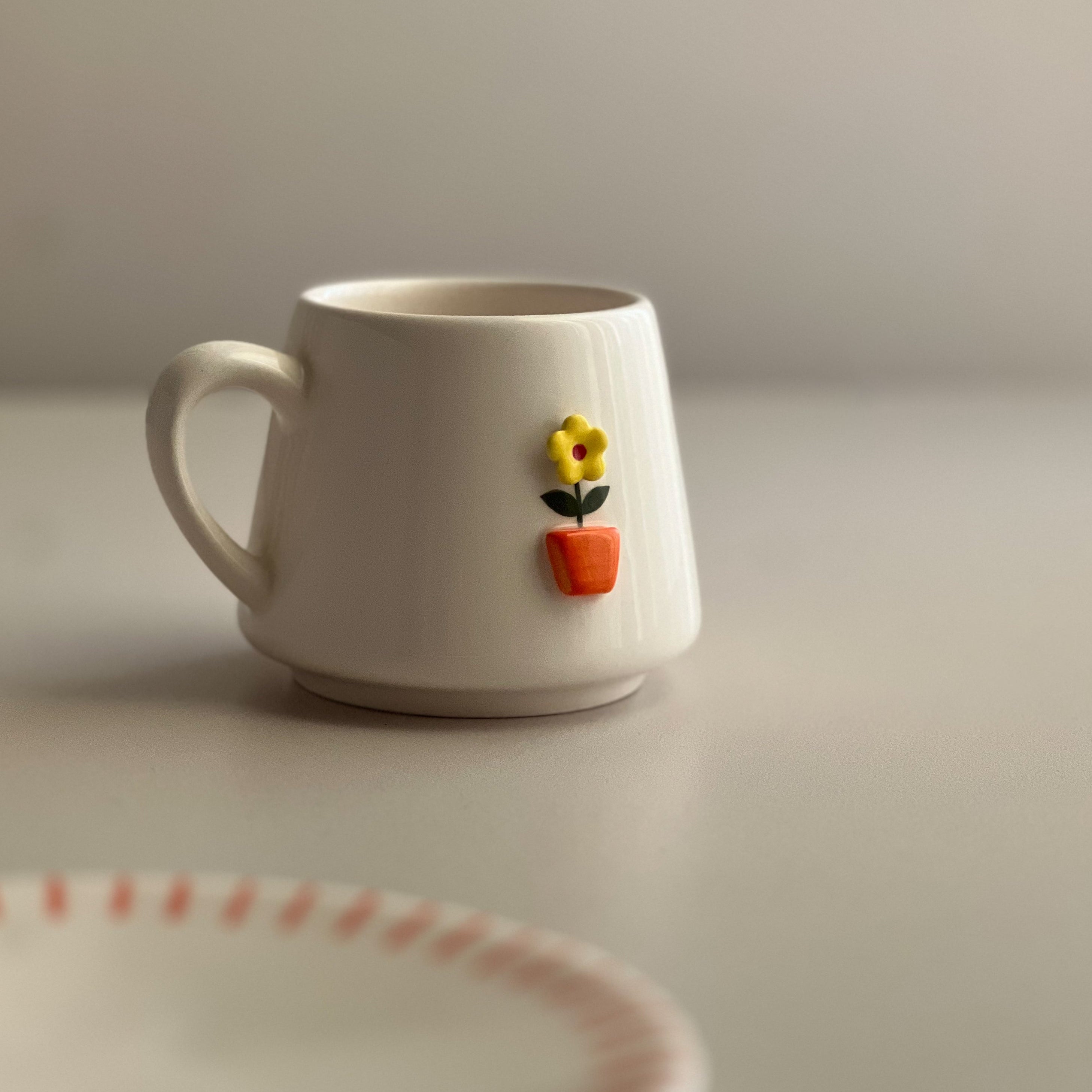 Flower Vase Mug (Orange & Yellow)