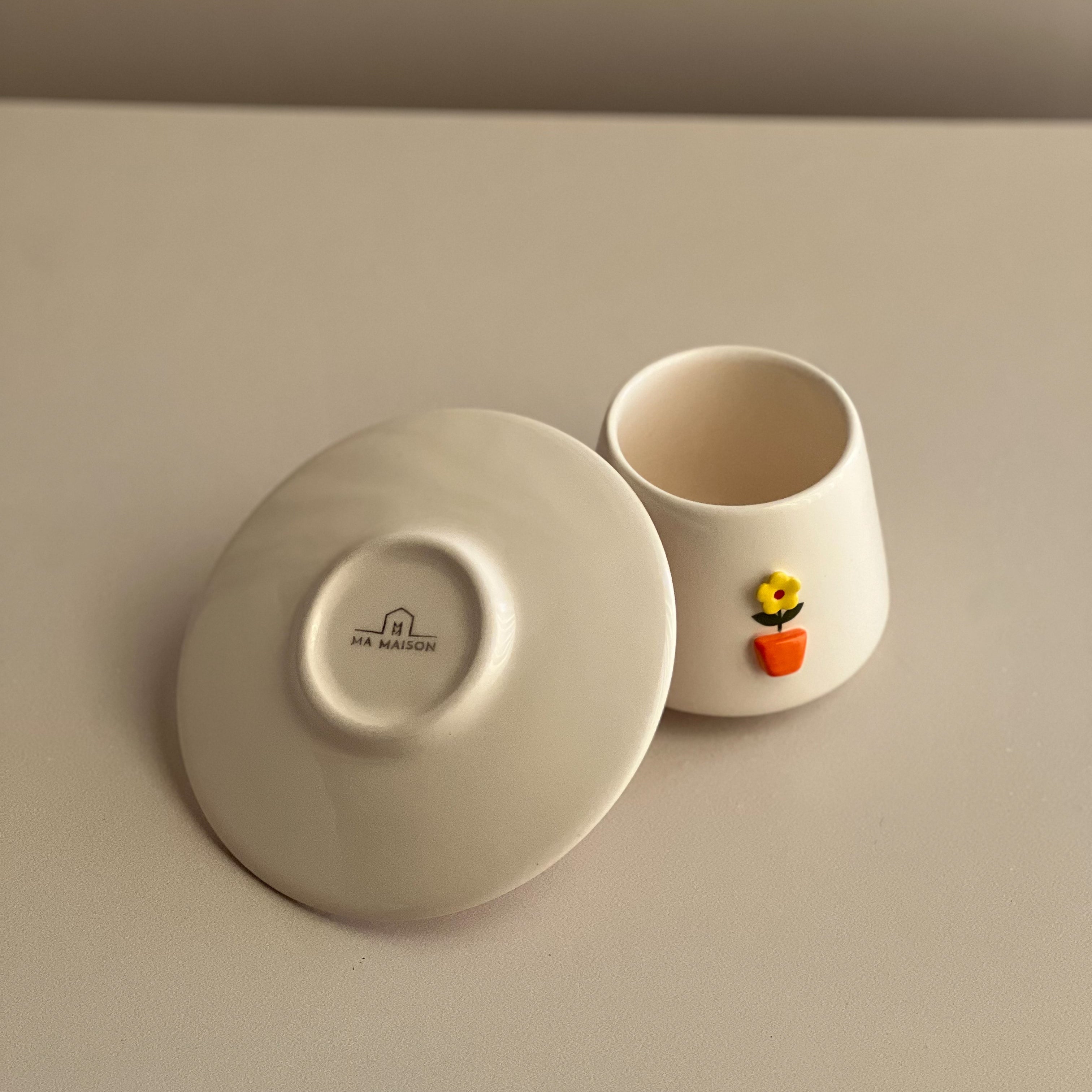 Flower Vase Mug (Orange & Yellow)