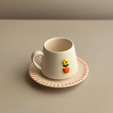 Flower Vase Mug (Orange & Yellow)